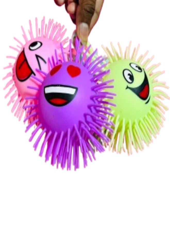 Munmoll Flashing Puffer Balls Soft Squeezable Stress Squishy Toy Stress Relief Ball Light Fun Toy Decompression Toys for Kids Set Indoor Outdor Puffer Balls Infant Toddler Boy Girl (Puffer Balls2Pcs) - Image 1